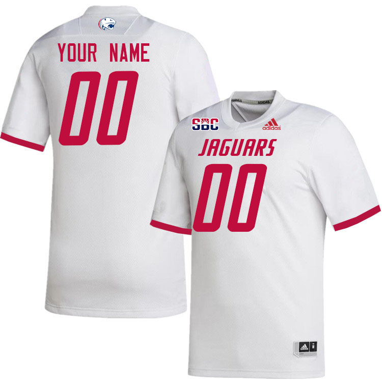 Custom South Alabama Jaguars Name And Number Football Jerseys Stitched-White